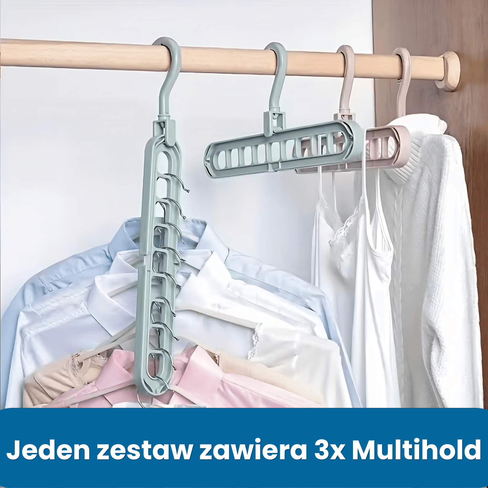 Multihold - 3x więcej miejsca w szafie - zestaw 3 sztuk
