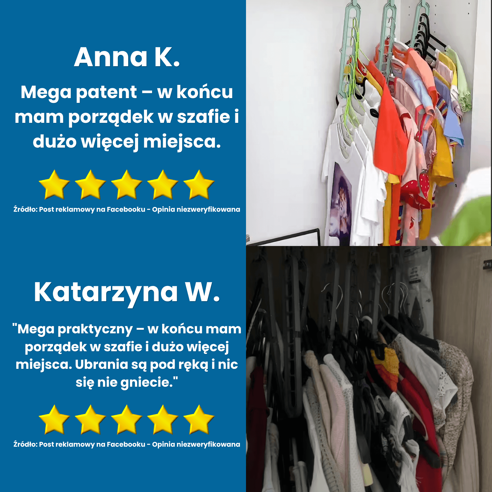 Multihold - 3x więcej miejsca w szafie - zestaw 3 sztuk