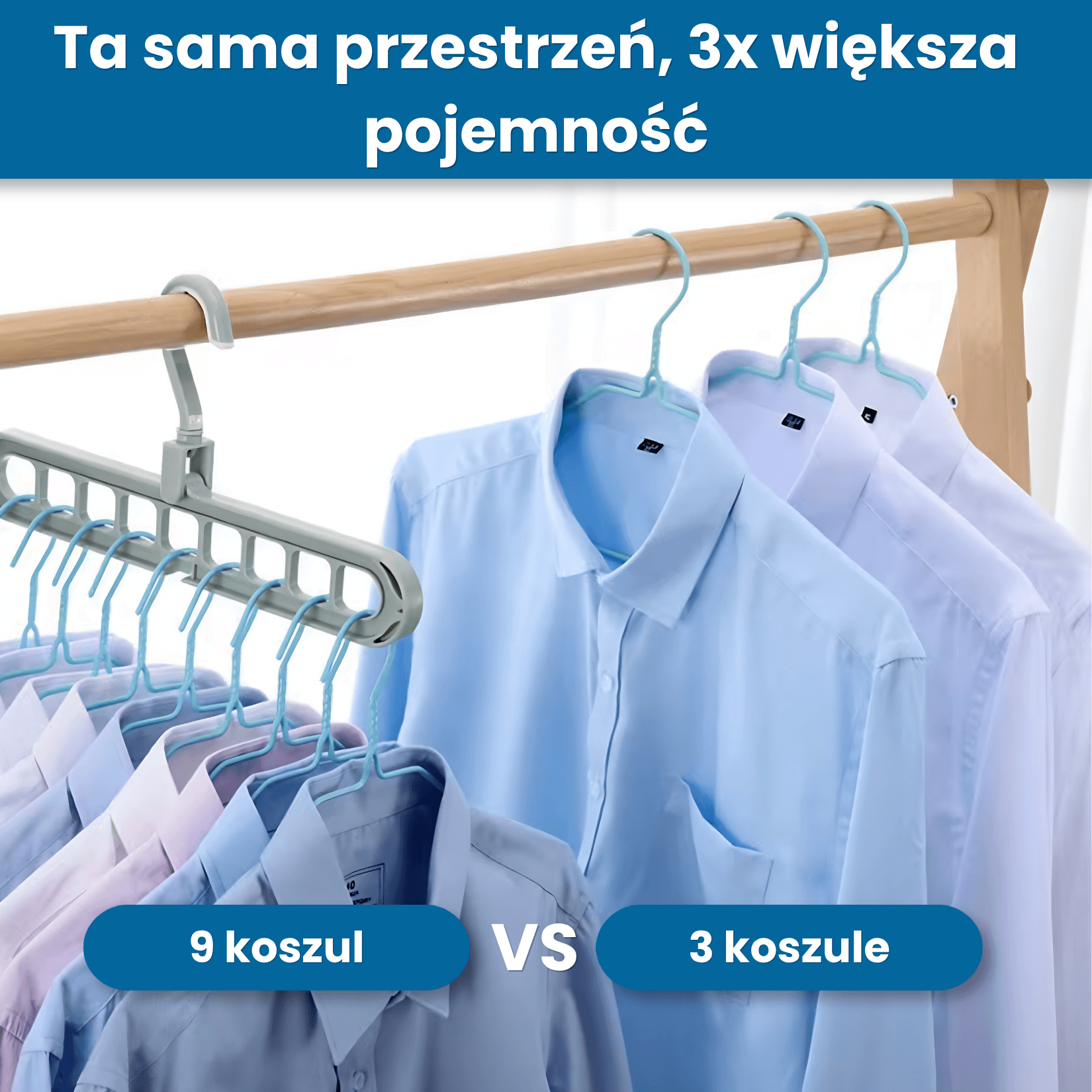 Multihold - 3x więcej miejsca w szafie - zestaw 3 sztuk